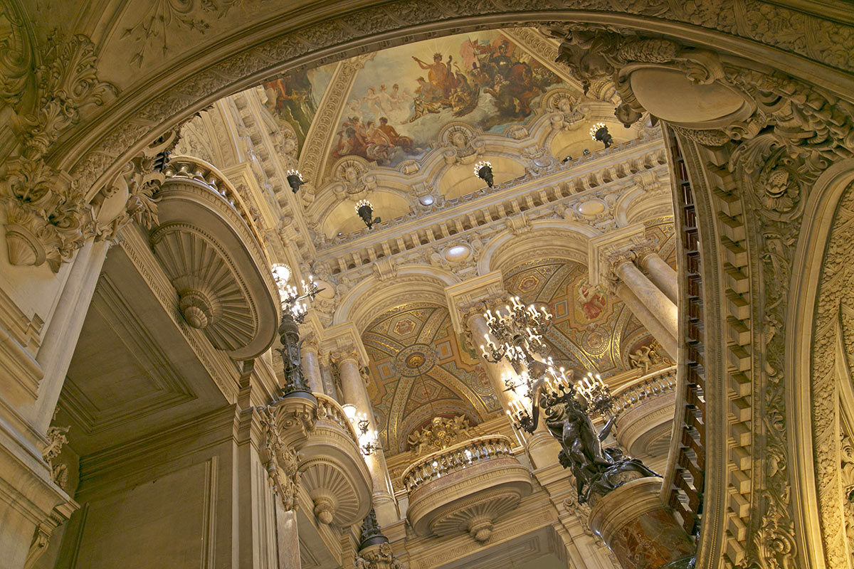 The spectacular architecture of the Palais Garnier in Paris