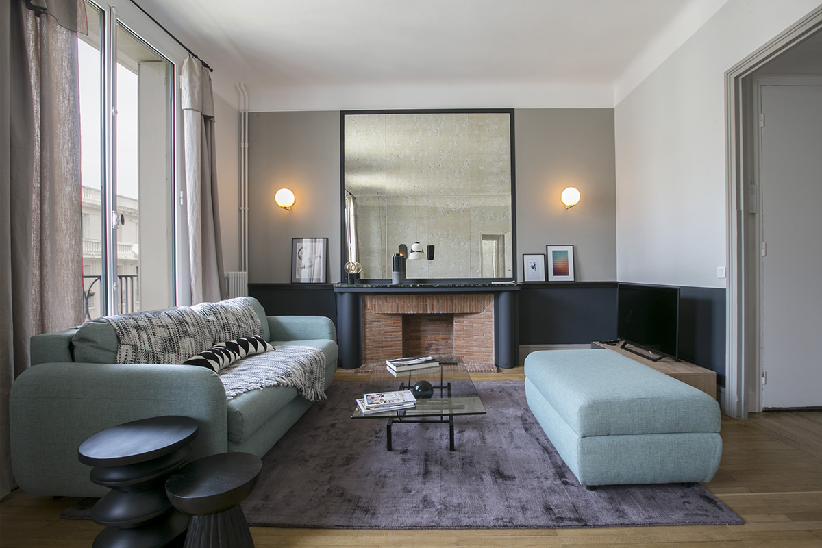 One-bedroom designer apartment: retro-chic style - Paris 16th ...