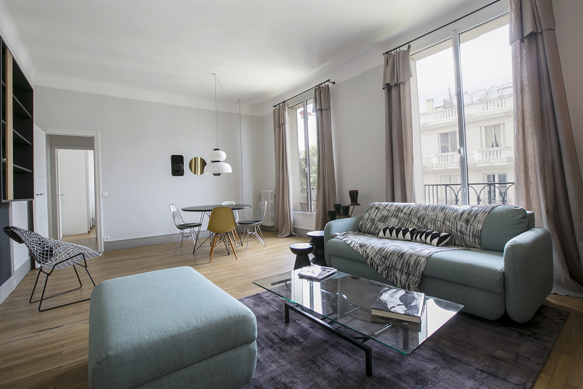 One-bedroom designer apartment: retro-chic style - Paris 16th ...